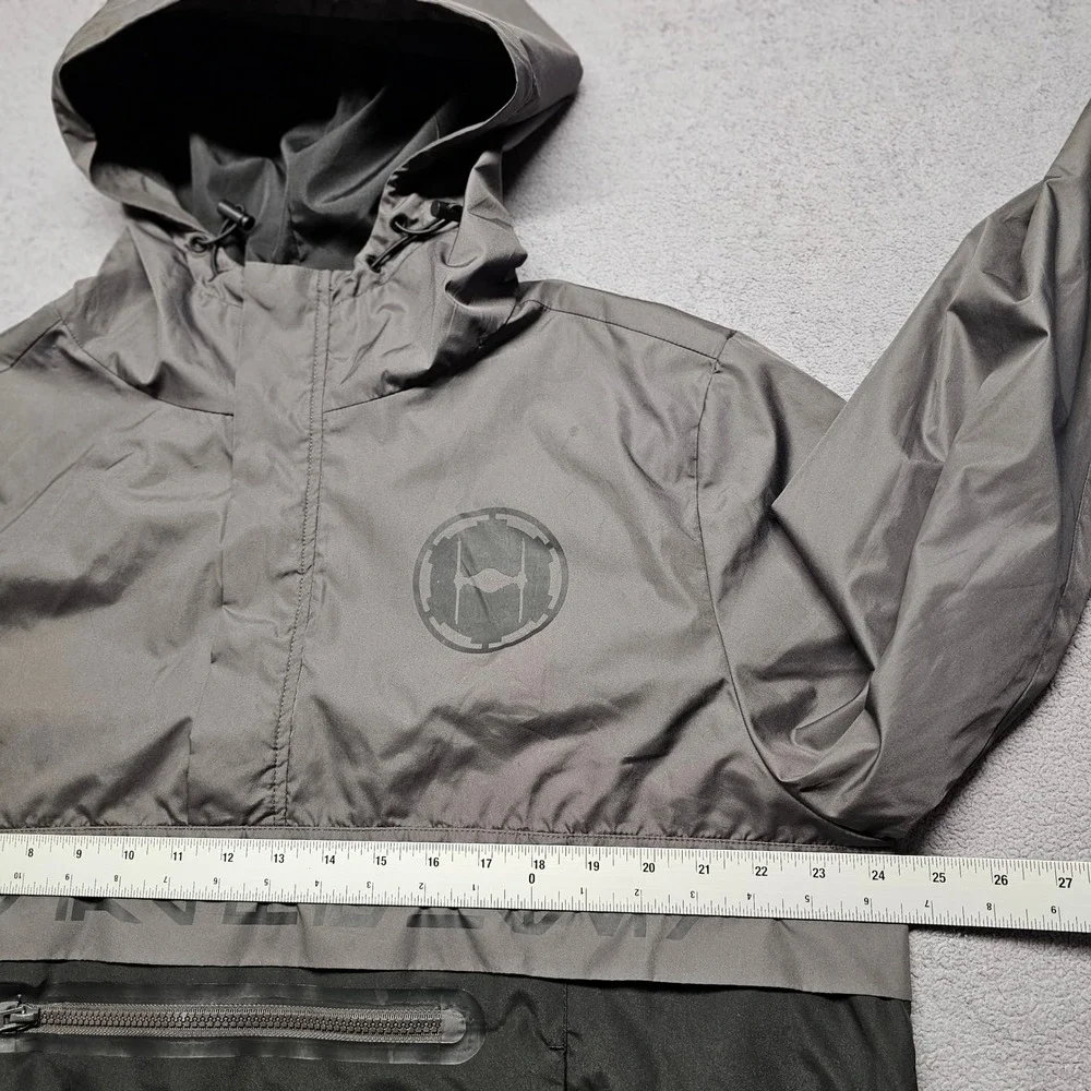 Star Wars TIE Fighter Anorak Windbreaker Jacket Grey Black Mens Large Pullover